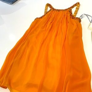 Beautiful brand new MIKAEL AGHAL orange cocktail dress w/ beading detail Size 6